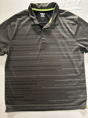 Prince Men's Charcoal Polo with Lime Contrast